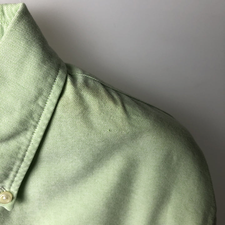 Ralph Lauren long sleeve button down shirt, women's size S cotton green type yellow green Vintage Second Hand