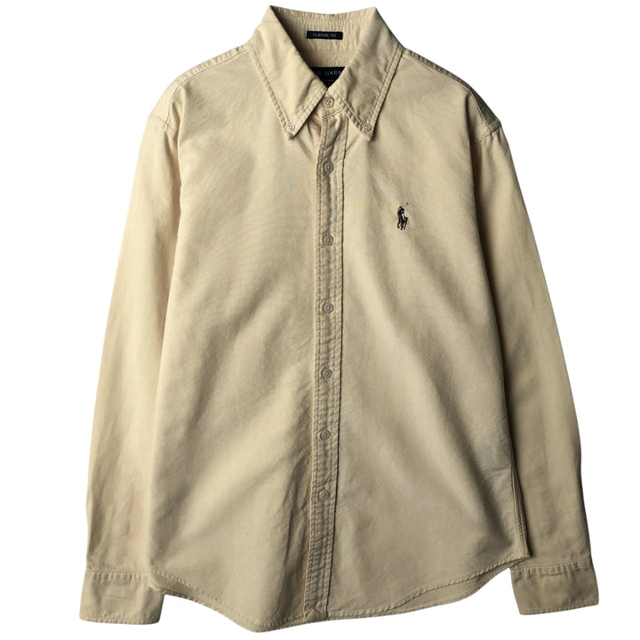 Ralph Lauren CLASSIC FIT Long-Sleeve Button-Down Shirt, Women's Size M (approx.) cotton yellow type Vintage Second Hand