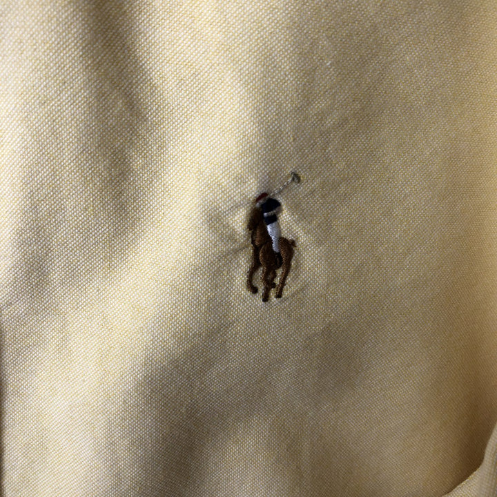 Ralph Lauren CLASSIC FIT Long-Sleeve Button-Down Shirt, Women's Size M (approx.) cotton yellow type Vintage Second Hand