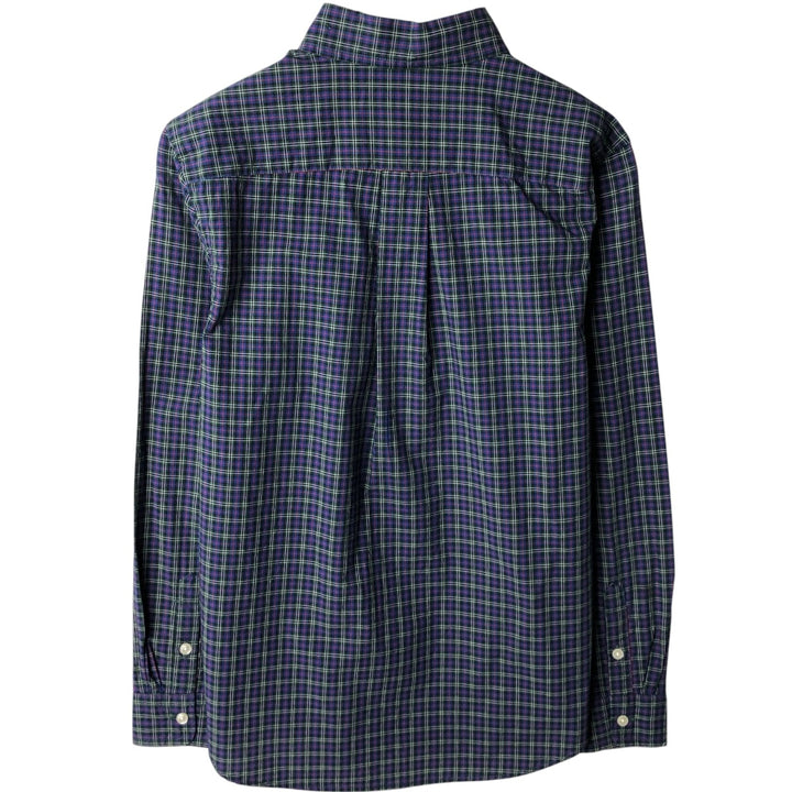 Ralph Lauren long-sleeved button-down check shirt, women's size S cotton navy blue type Vintage Second Hand