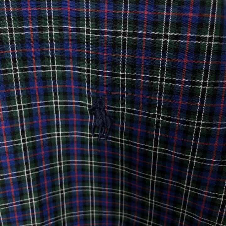 Ralph Lauren long-sleeved button-down check shirt, women's size S cotton navy blue type Vintage Second Hand