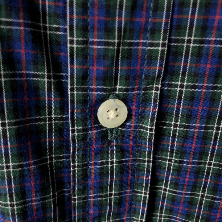 Ralph Lauren long-sleeved button-down check shirt, women's size S cotton navy blue type Vintage Second Hand