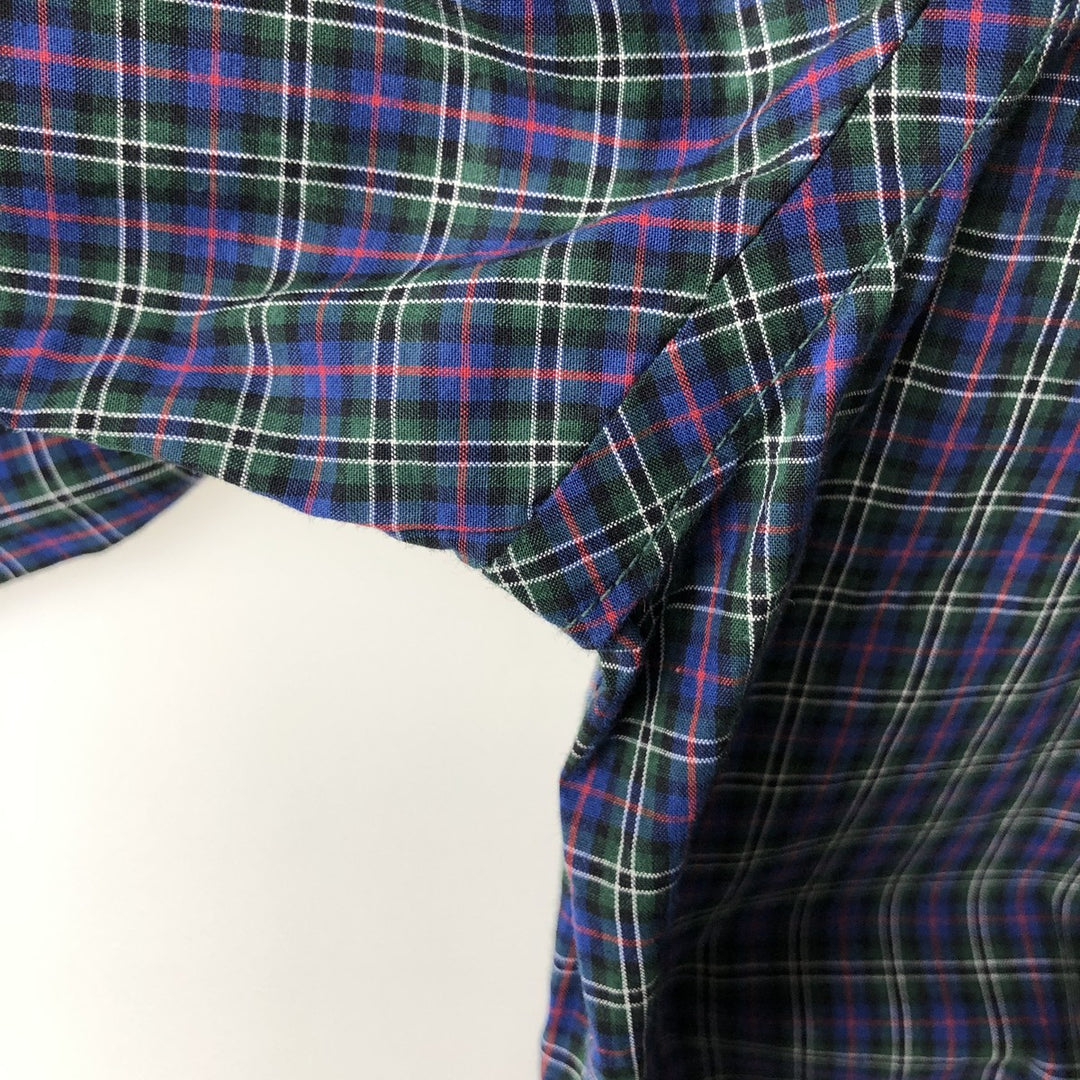 Ralph Lauren long-sleeved button-down check shirt, women's size S cotton navy blue type Vintage Second Hand