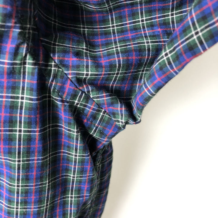 Ralph Lauren long-sleeved button-down check shirt, women's size S cotton navy blue type Vintage Second Hand