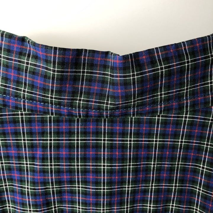 Ralph Lauren long-sleeved button-down check shirt, women's size S cotton navy blue type Vintage Second Hand