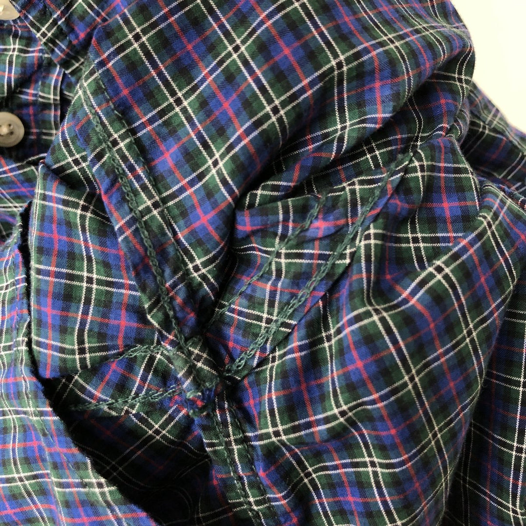 Ralph Lauren long-sleeved button-down check shirt, women's size S cotton navy blue type Vintage Second Hand