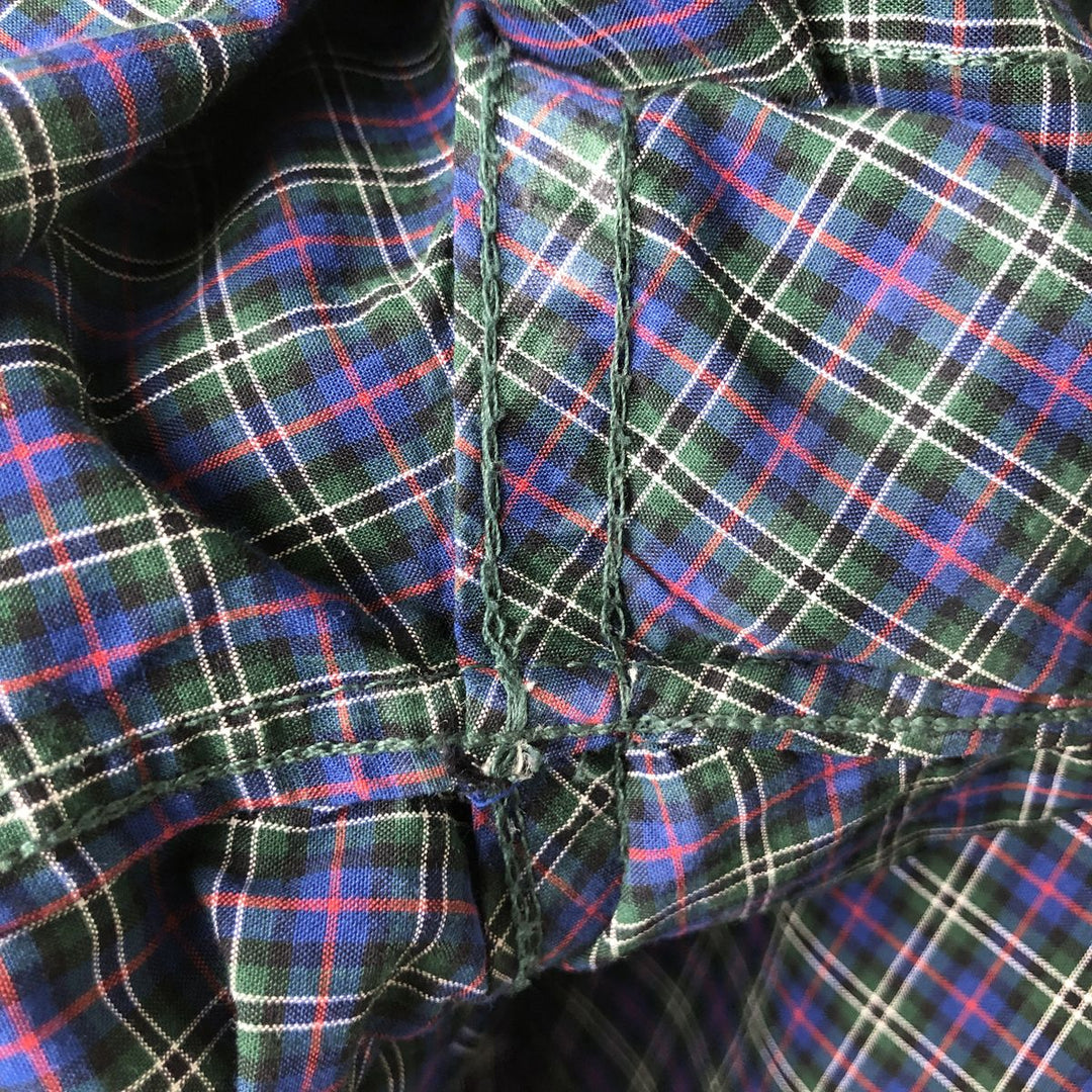 Ralph Lauren long-sleeved button-down check shirt, women's size S cotton navy blue type Vintage Second Hand