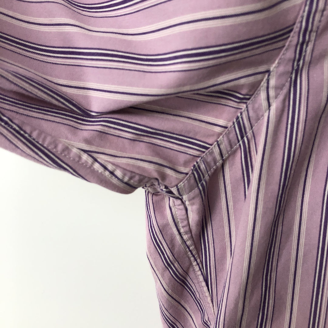 Ralph Lauren long-sleeved cotton striped shirt, women's size S (approx.) cotton pink type Vintage Second Hand