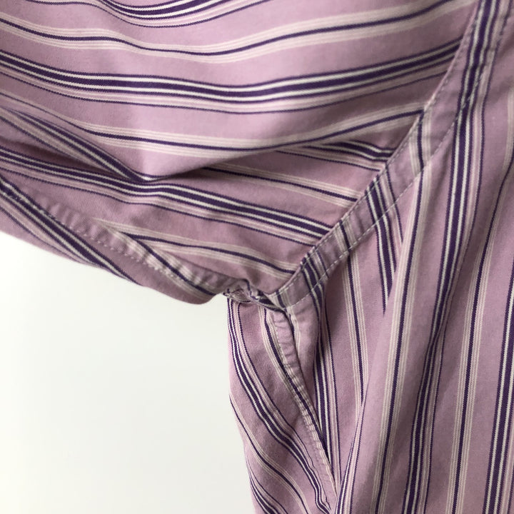 Ralph Lauren long-sleeved cotton striped shirt, women's size S (approx.) cotton pink type Vintage Second Hand