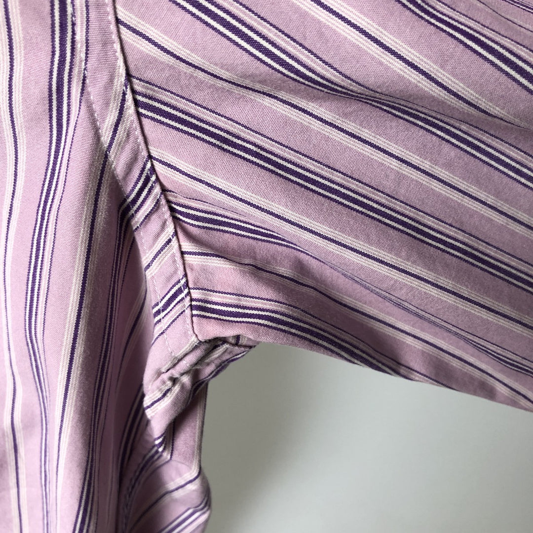 Ralph Lauren long-sleeved cotton striped shirt, women's size S (approx.) cotton pink type Vintage Second Hand
