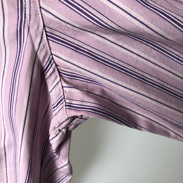 Ralph Lauren long-sleeved cotton striped shirt, women's size S (approx.) cotton pink type Vintage Second Hand