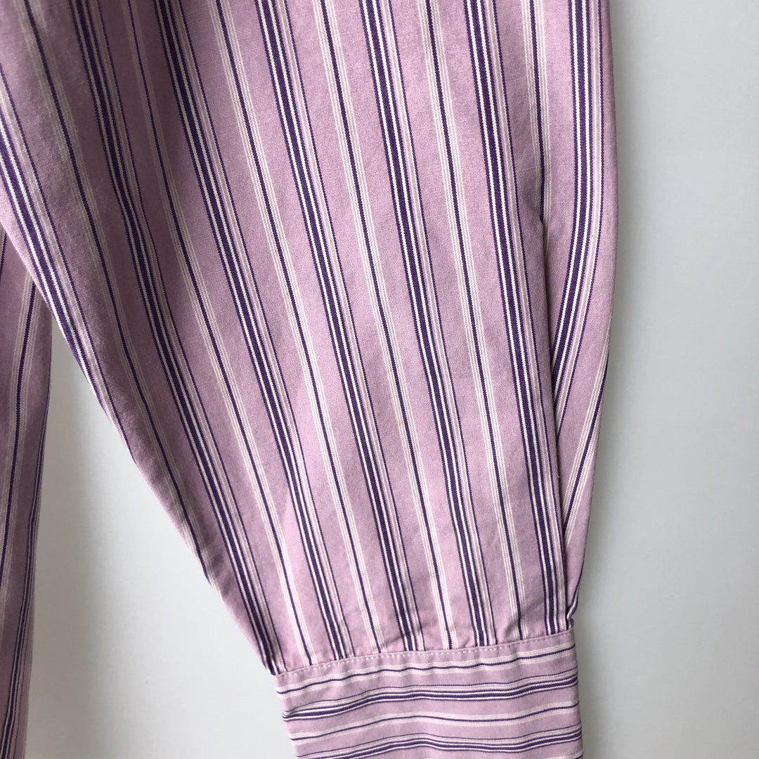 Ralph Lauren long-sleeved cotton striped shirt, women's size S (approx.) cotton pink type Vintage Second Hand