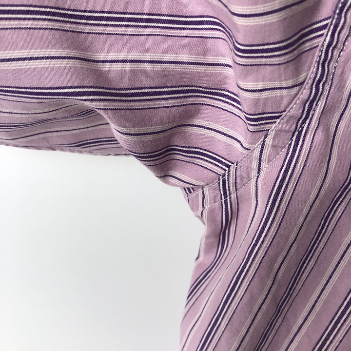 Ralph Lauren long-sleeved cotton striped shirt, women's size S (approx.) cotton pink type Vintage Second Hand