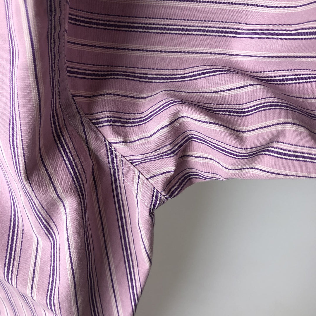 Ralph Lauren long-sleeved cotton striped shirt, women's size S (approx.) cotton pink type Vintage Second Hand