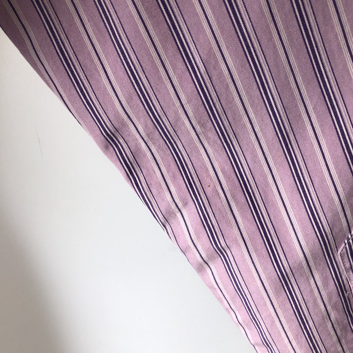 Ralph Lauren long-sleeved cotton striped shirt, women's size S (approx.) cotton pink type Vintage Second Hand