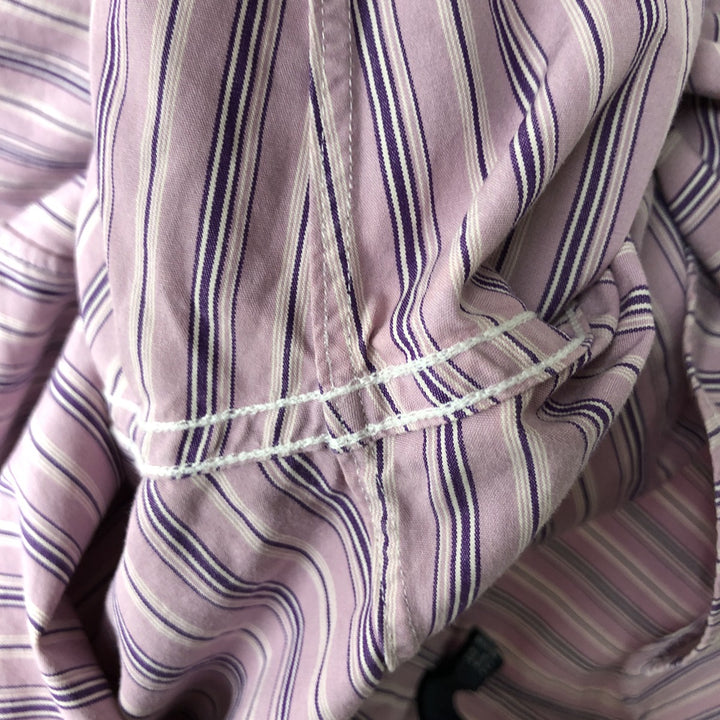 Ralph Lauren long-sleeved cotton striped shirt, women's size S (approx.) cotton pink type Vintage Second Hand