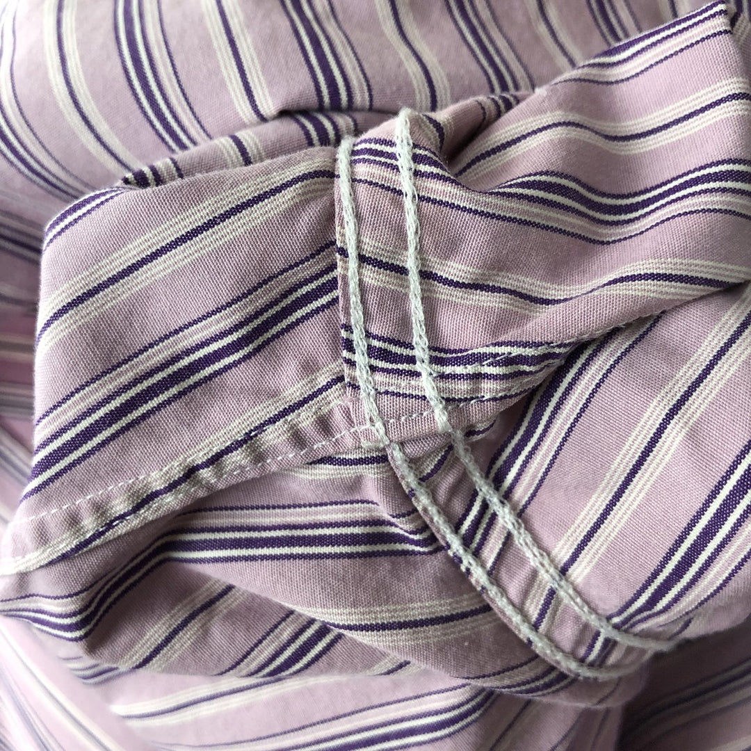 Ralph Lauren long-sleeved cotton striped shirt, women's size S (approx.) cotton pink type Vintage Second Hand