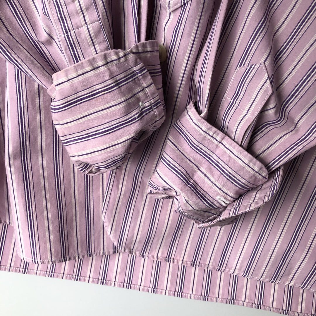 Ralph Lauren long-sleeved cotton striped shirt, women's size S (approx.) cotton pink type Vintage Second Hand
