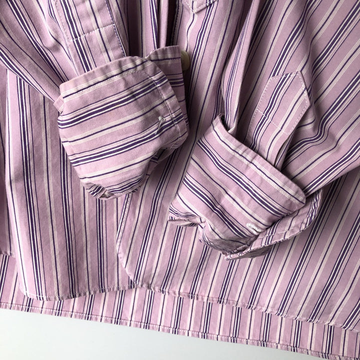 Ralph Lauren long-sleeved cotton striped shirt, women's size S (approx.) cotton pink type Vintage Second Hand