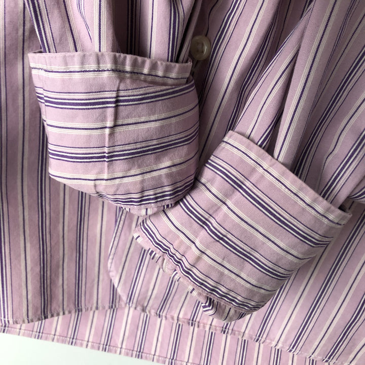 Ralph Lauren long-sleeved cotton striped shirt, women's size S (approx.) cotton pink type Vintage Second Hand