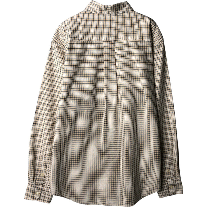 Ralph Lauren long-sleeved button-down check shirt, women's size L cotton white type Vintage Second Hand