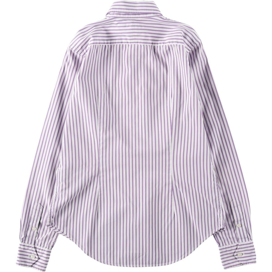 Ralph Lauren RALPH LAUREN SPORT SLIM FIT Long-Sleeve Cotton Stripe Shirt, Women's Size S (approx.) cotton purple type Vintage Second Hand