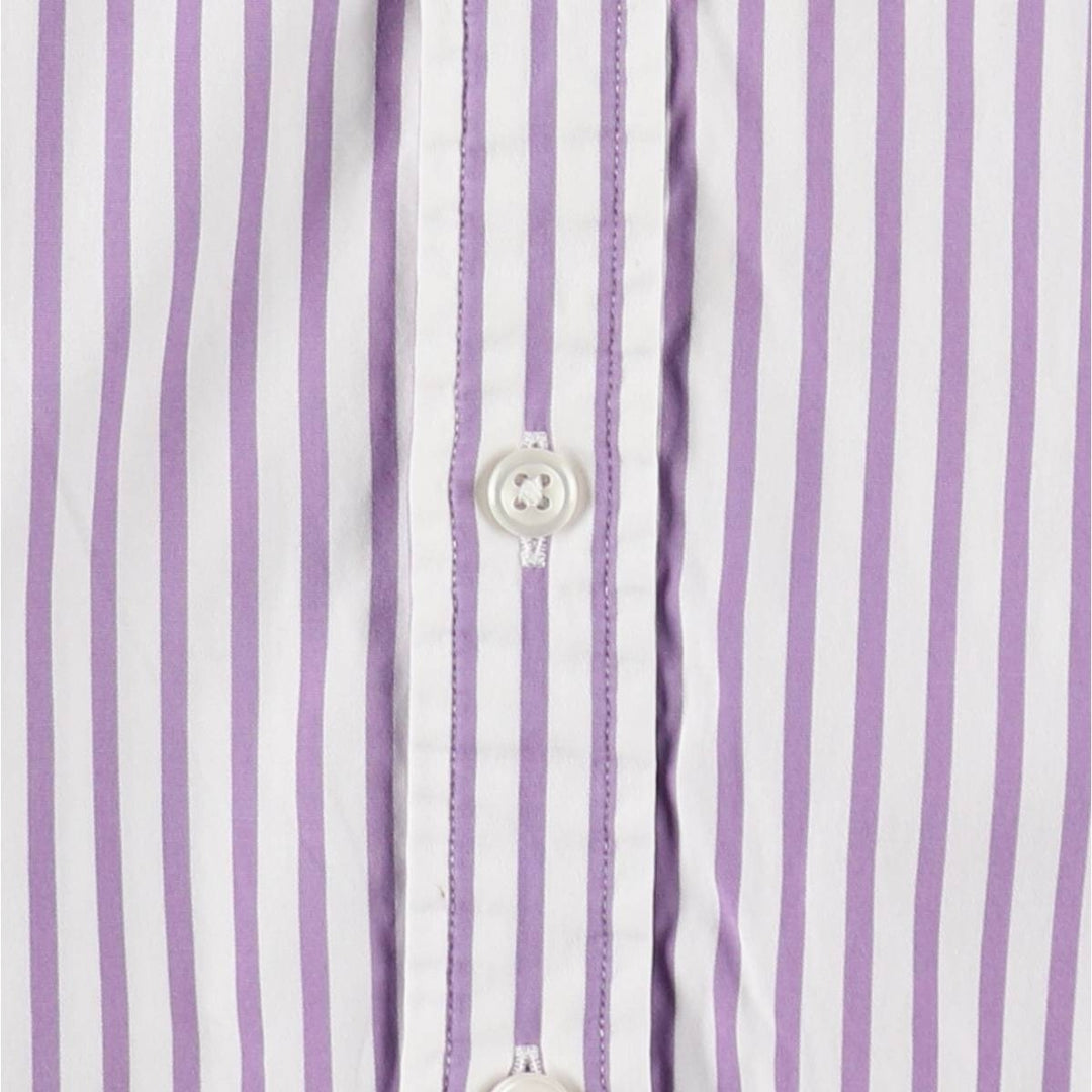 Ralph Lauren RALPH LAUREN SPORT SLIM FIT Long-Sleeve Cotton Stripe Shirt, Women's Size S (approx.) cotton purple type Vintage Second Hand