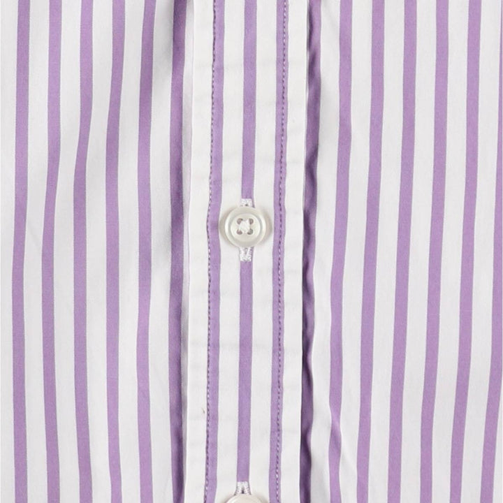 Ralph Lauren RALPH LAUREN SPORT SLIM FIT Long-Sleeve Cotton Stripe Shirt, Women's Size S (approx.) cotton purple type Vintage Second Hand