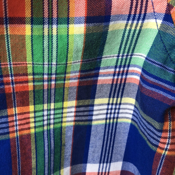 Ralph Lauren Frill Long-Sleeve Cotton Check Shirt, Women's Size XS cotton blue type Vintage Second Hand