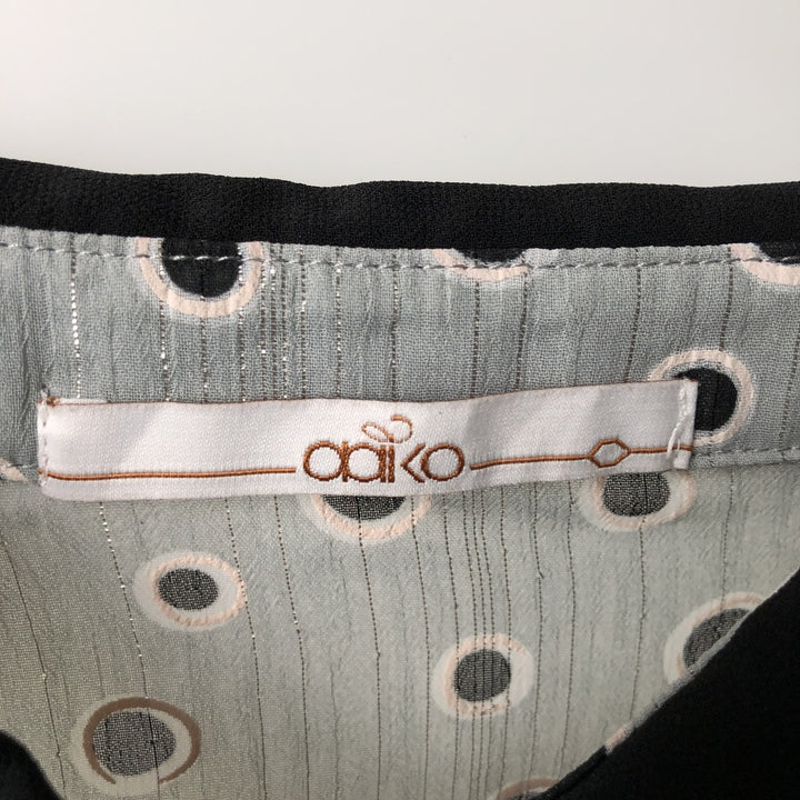 aaiko Dot Pattern Tiered Sleeve Long Sleeve Sheer Shirt Box Shirt Women's Size M polyester gray type Vintage Second Hand