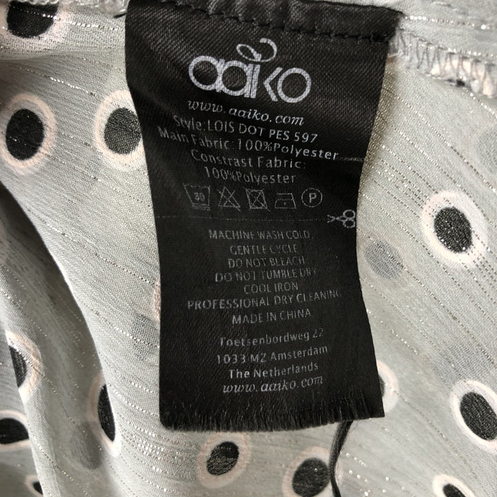 aaiko Dot Pattern Tiered Sleeve Long Sleeve Sheer Shirt Box Shirt Women's Size M polyester gray type Vintage Second Hand