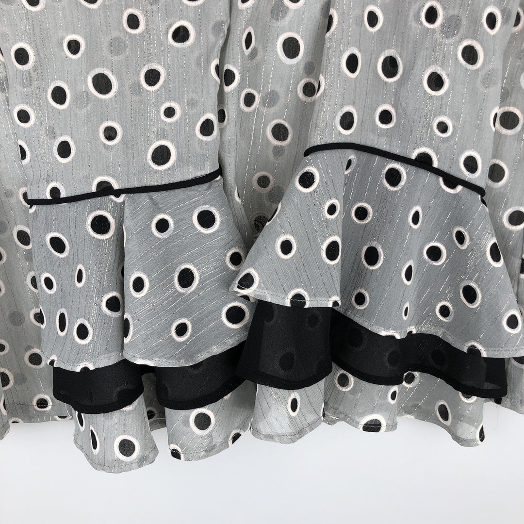 aaiko Dot Pattern Tiered Sleeve Long Sleeve Sheer Shirt Box Shirt Women's Size M polyester gray type Vintage Second Hand