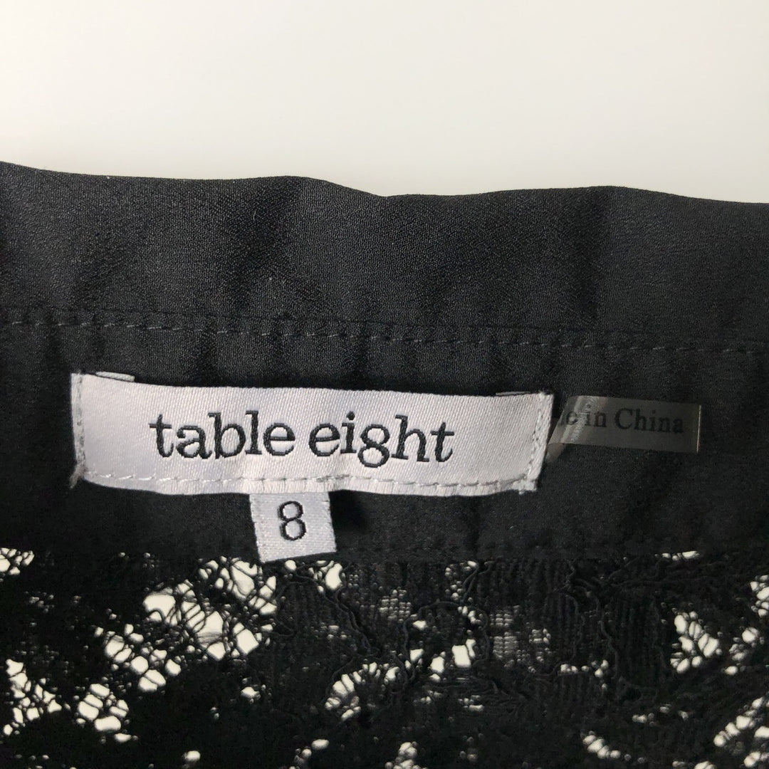 Table Eight Floral Print Long-Sleeved All-Lace Blouse, Women's Size S (approx.) unclear black type Vintage Second Hand