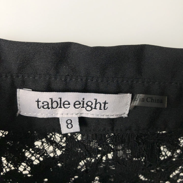 Table Eight Floral Print Long-Sleeved All-Lace Blouse, Women's Size S (approx.) unclear black type Vintage Second Hand