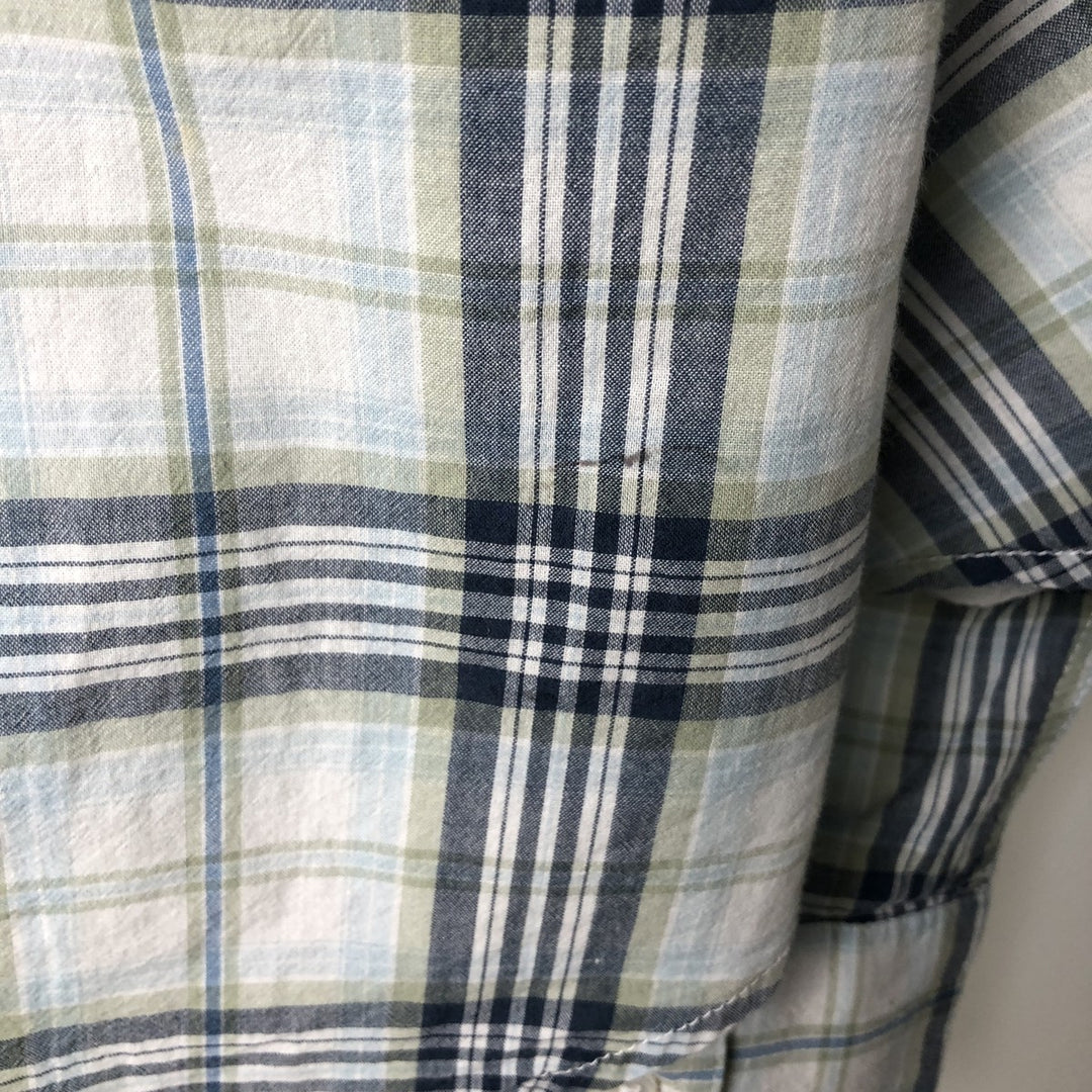 Yessica Long-Sleeve Cotton Check Shirt, Women's Size M (approx.) cotton Blue type light blue Vintage Second Hand