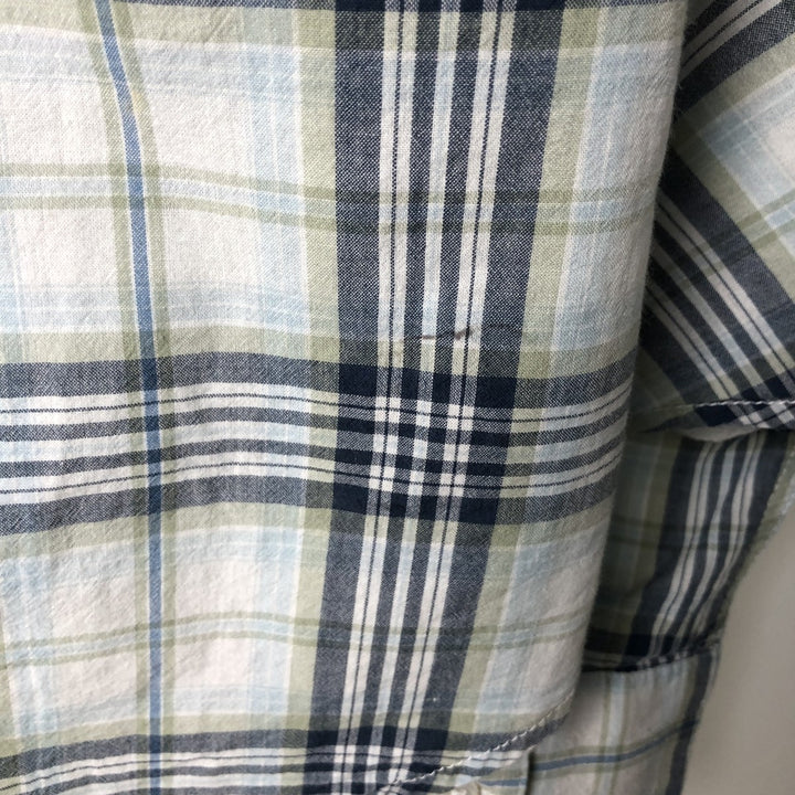 Yessica Long-Sleeve Cotton Check Shirt, Women's Size M (approx.) cotton Blue type light blue Vintage Second Hand