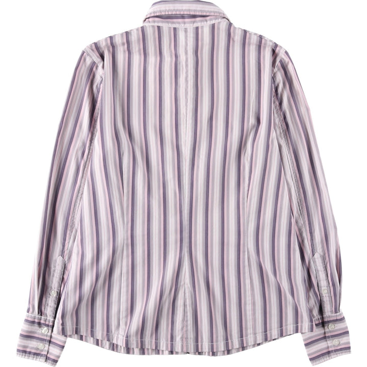 TOM TAILOR Multi-stripe Long-sleeved Striped Shirt, Women's Size M (approx.) cotton pink type Vintage Second Hand