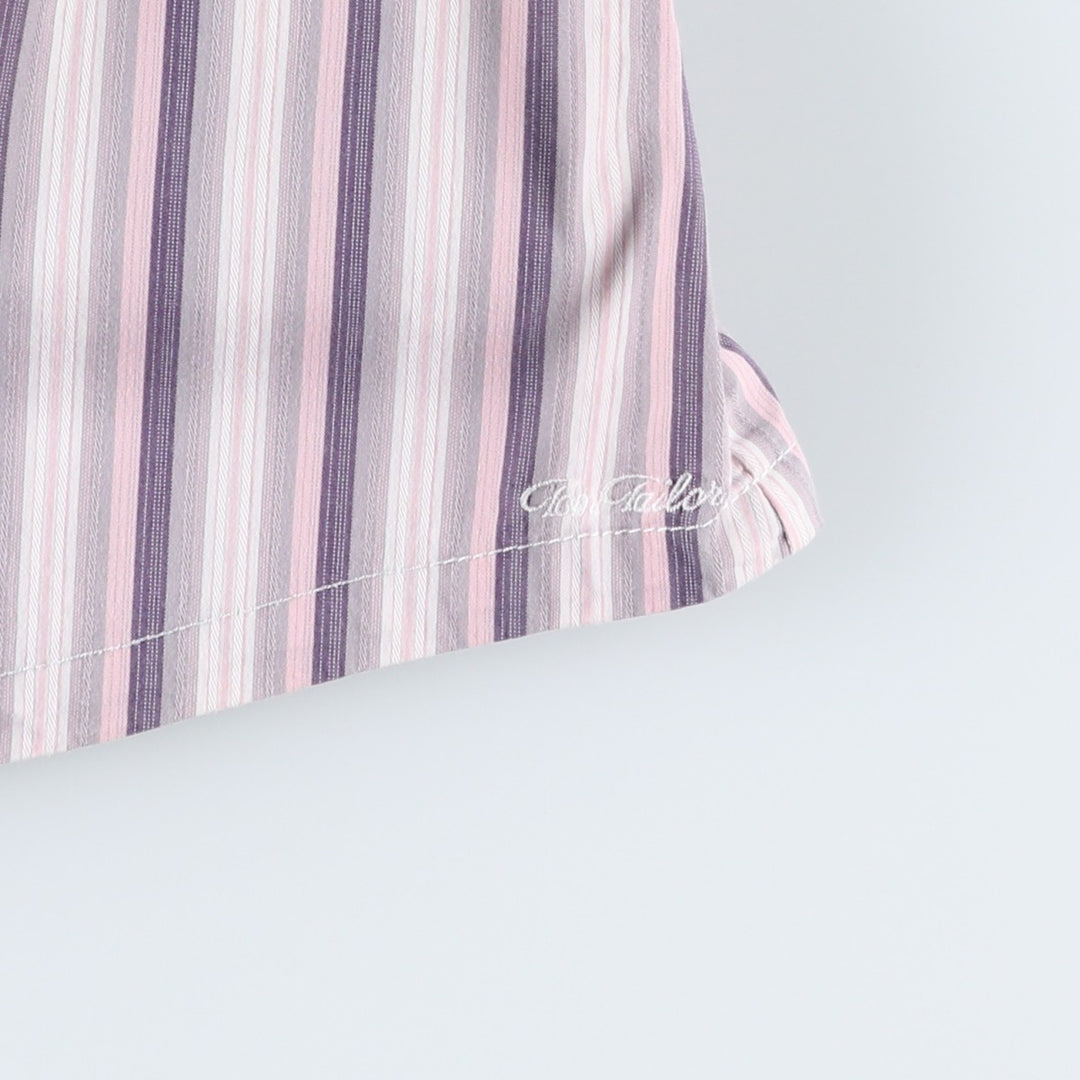 TOM TAILOR Multi-stripe Long-sleeved Striped Shirt, Women's Size M (approx.) cotton pink type Vintage Second Hand