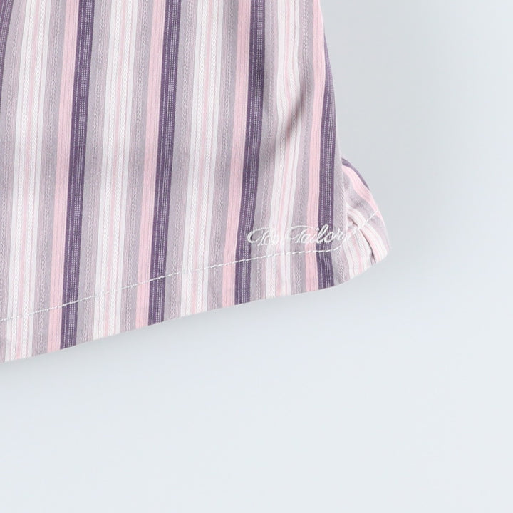 TOM TAILOR Multi-stripe Long-sleeved Striped Shirt, Women's Size M (approx.) cotton pink type Vintage Second Hand