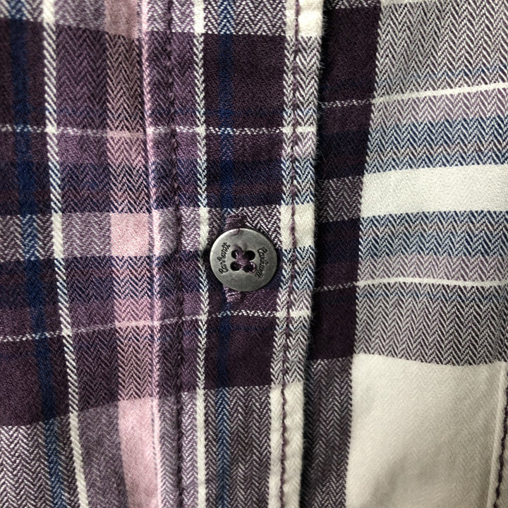 Carhartt Check Pattern Long-Sleeve Cotton Check Shirt, Women's Size L (approx.) cotton purple type Vintage Second Hand