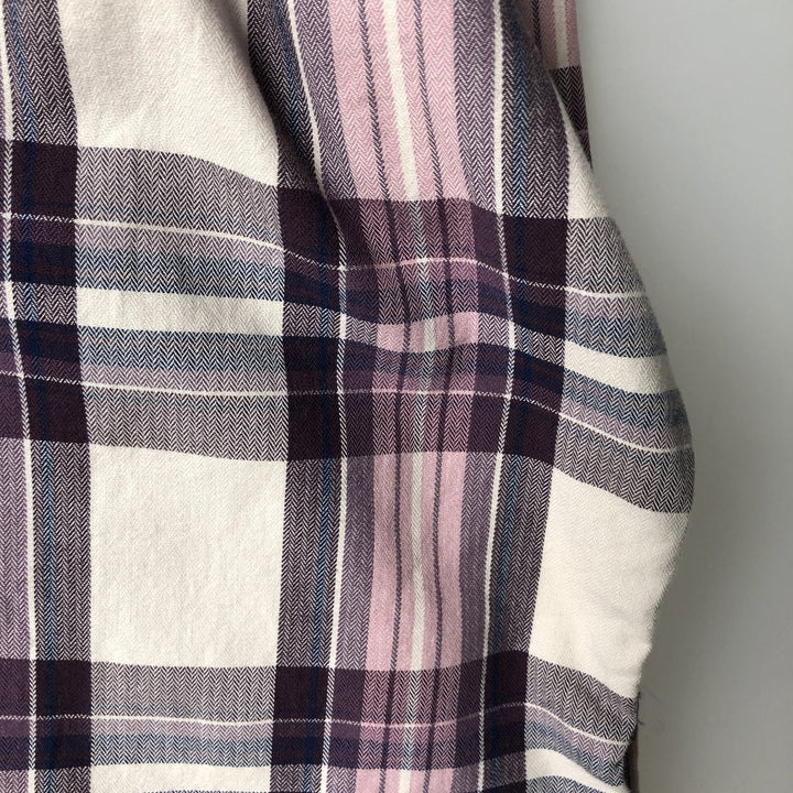 Carhartt Check Pattern Long-Sleeve Cotton Check Shirt, Women's Size L (approx.) cotton purple type Vintage Second Hand
