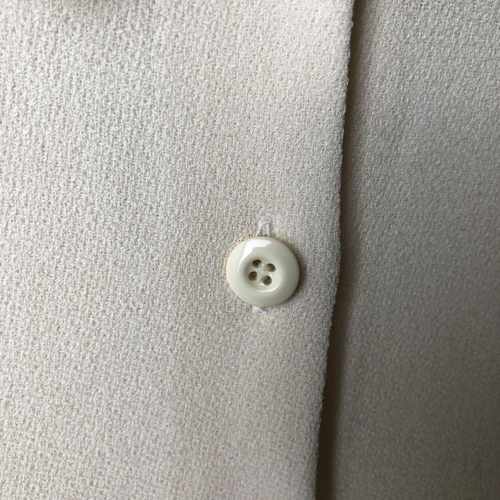 Polka Dot Pattern Long-Sleeve Blouse, Women's Size S (approx.) unclear ivory Vintage Second Hand
