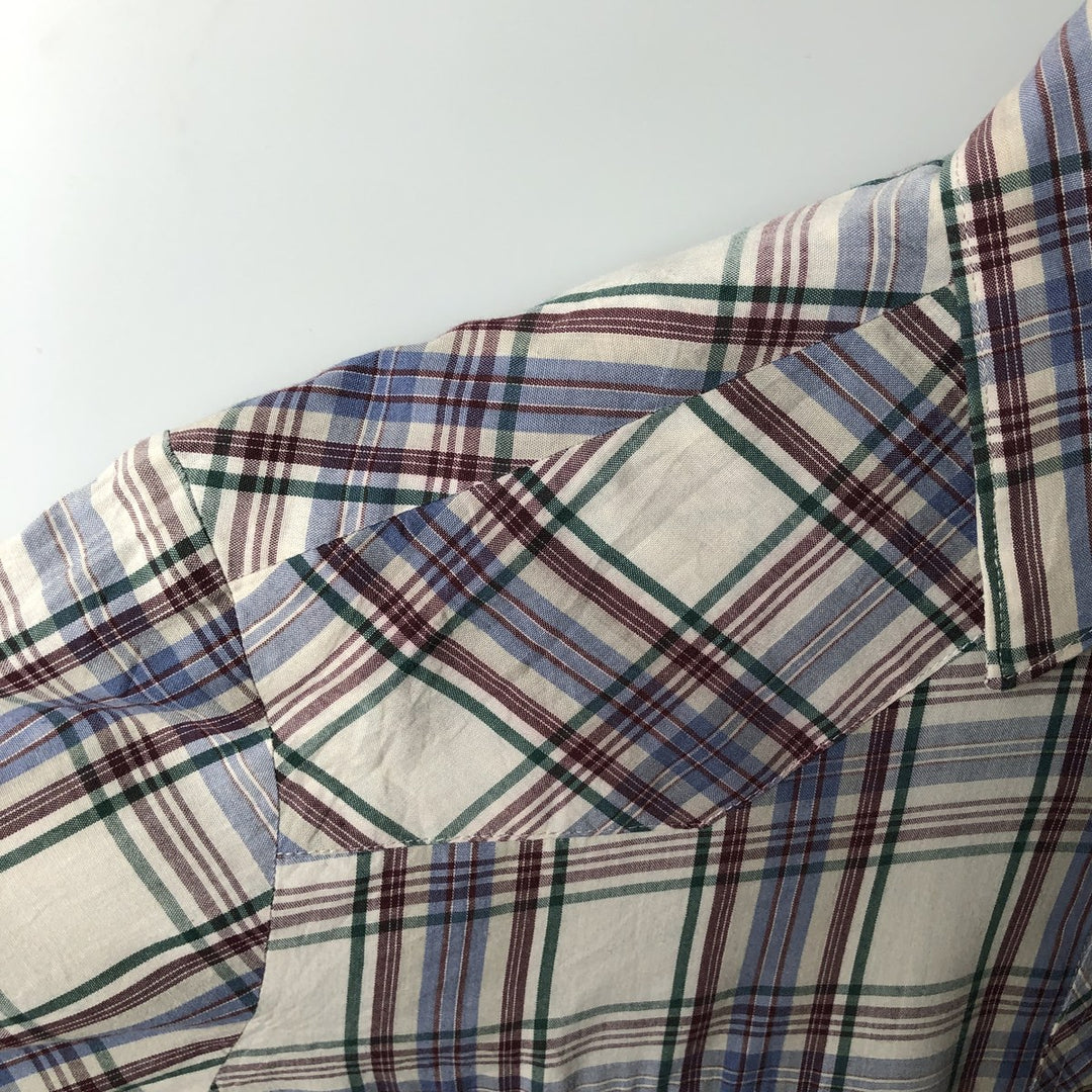 ~90'S Wrangler Western Shirt, Check Pattern, Long Sleeve, Women's Size L (approx.), Vintage unclear ivory Vintage Second Hand