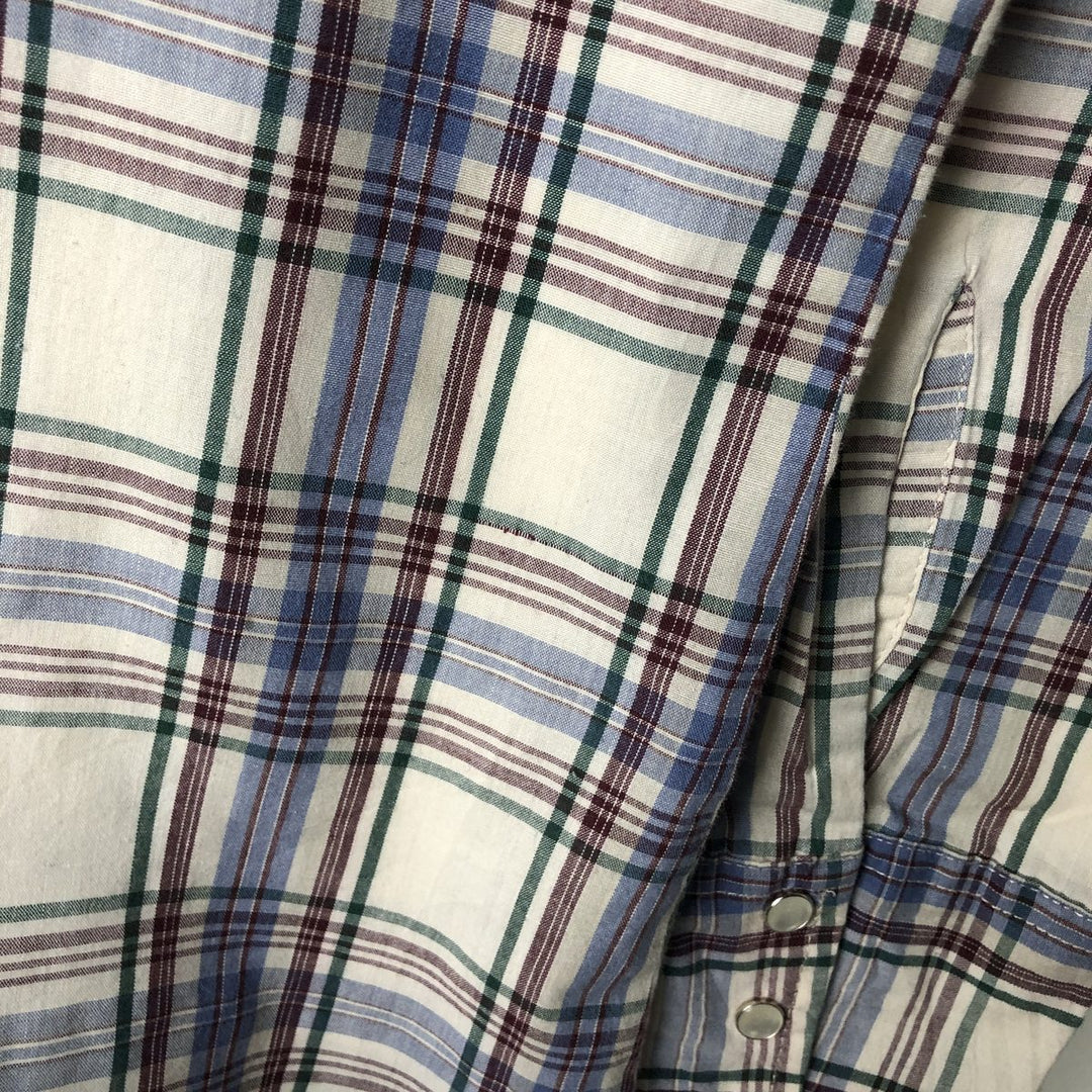 ~90'S Wrangler Western Shirt, Check Pattern, Long Sleeve, Women's Size L (approx.), Vintage unclear ivory Vintage Second Hand