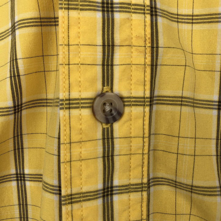 Carhartt Check Pattern Button-down Short Sleeve Work Shirt, Men's Size L cotton yellow type Vintage Second Hand