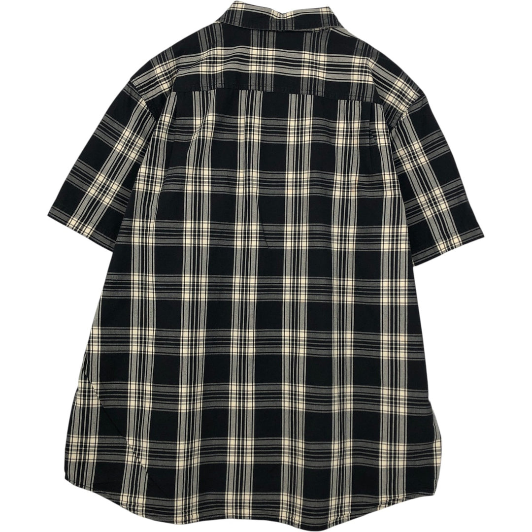 Carhartt RELAXED FIT Check Pattern Button-down Short Sleeve Work Shirt, Men's XL cotton black type Vintage Second Hand