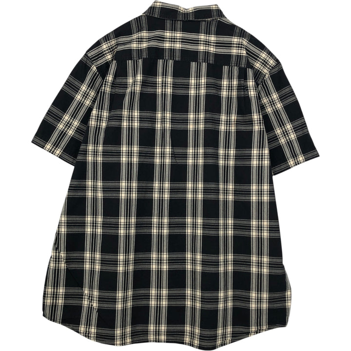 Carhartt RELAXED FIT Check Pattern Button-down Short Sleeve Work Shirt, Men's XL cotton black type Vintage Second Hand