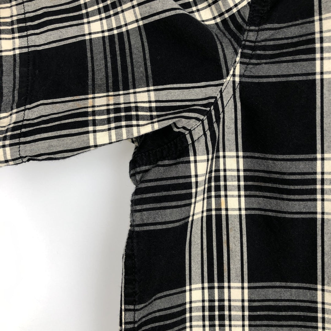 Carhartt RELAXED FIT Check Pattern Button-down Short Sleeve Work Shirt, Men's XL cotton black type Vintage Second Hand