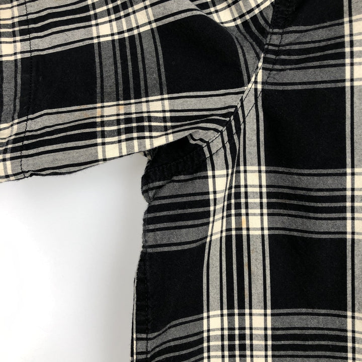 Carhartt RELAXED FIT Check Pattern Button-down Short Sleeve Work Shirt, Men's XL cotton black type Vintage Second Hand