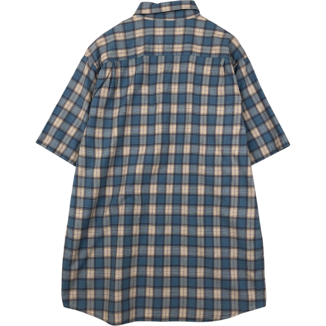 Carhartt Check Pattern Short Sleeve Work Shirt, Men's Size L cotton Blue type light blue Vintage Second Hand